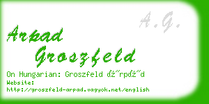 arpad groszfeld business card